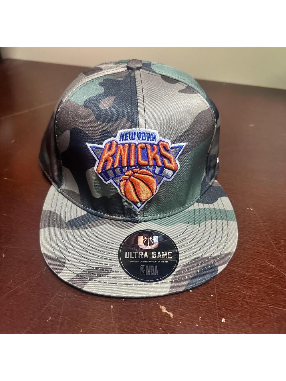 New York Knicks, camouflage, blue orange, Range, snapback hat, NBA